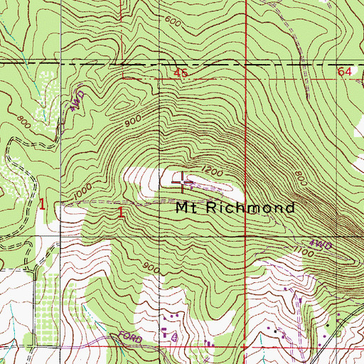 Topographic Map of Mount Richmond, OR