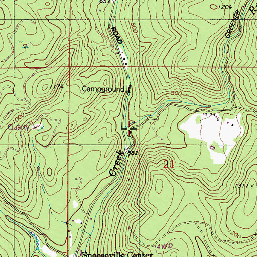 Topographic Map of Rock Creek, OR