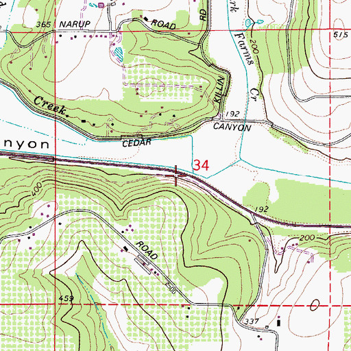 Topographic Map of Sadd Creek, OR