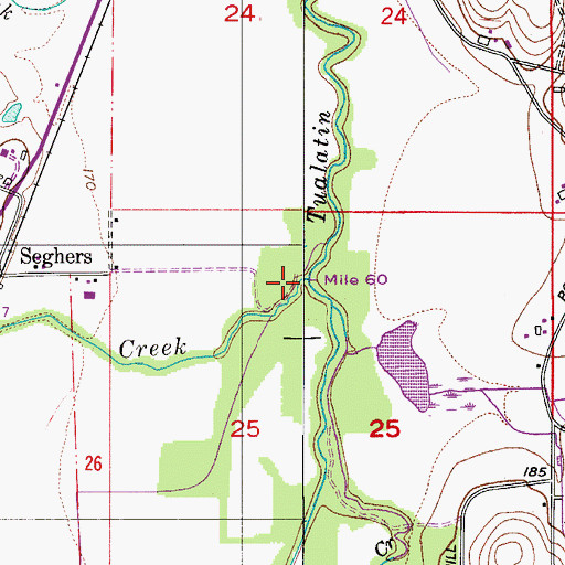Topographic Map of Scoggins Creek, OR