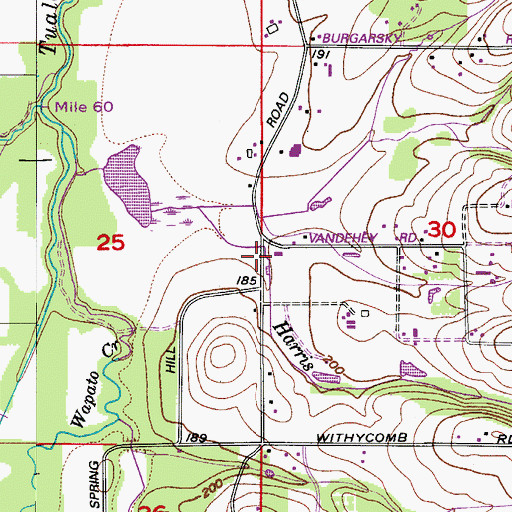 Topographic Map of Spring Hill School (historical), OR