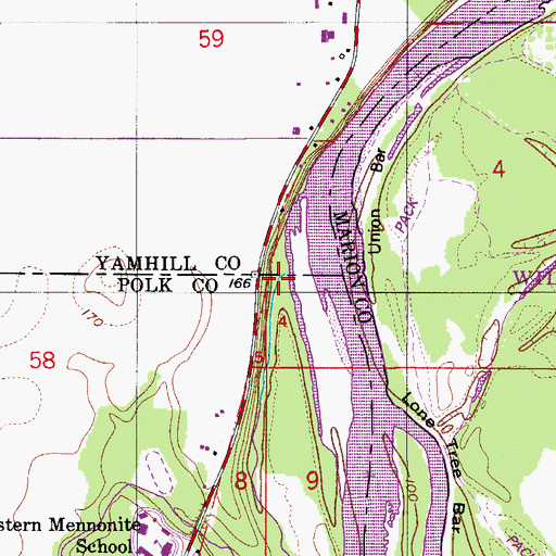 Topographic Map of Spring Valley Creek, OR