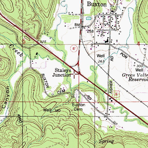 Topographic Map of Staleys Junction, OR