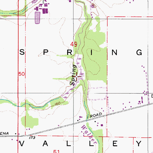 Topographic Map of Walker Creek, OR