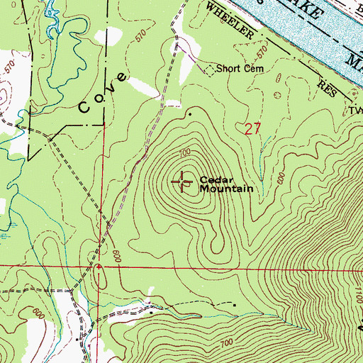 Topographic Map of Cedar Mountain, AL