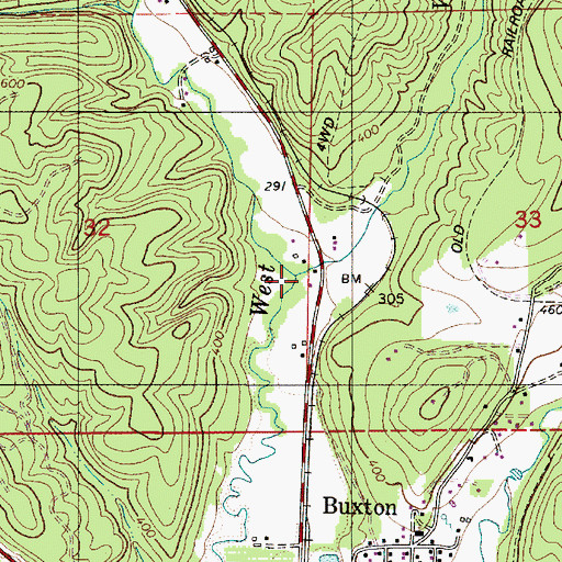 Topographic Map of Williams Creek, OR