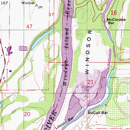 Topographic Map of Windsor Island Reach, OR