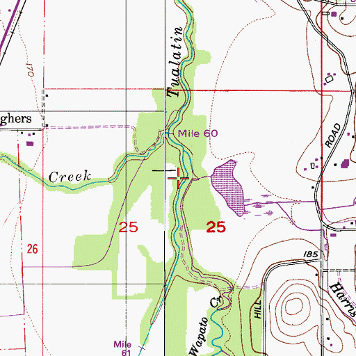 Topographic Map of Harris Creek, OR