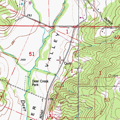 Topographic Map of Hussey Cemetery, OR