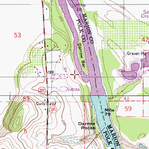 Topographic Map of Darrow Chute, OR