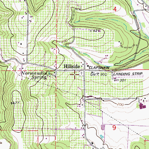 Topographic Map of Hillside Cemetery, OR