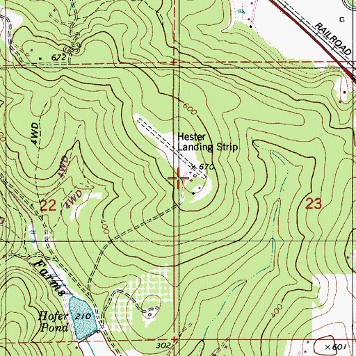Topographic Map of Chadwick Airport, OR