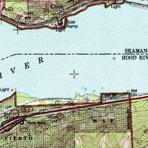 Topographic Map of Little White Salmon Range Channel, OR