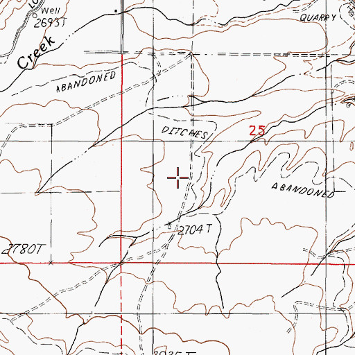Topographic Map of Low Line Ditch, OR