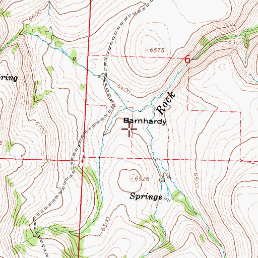 Topographic Map of Barnhardy, OR