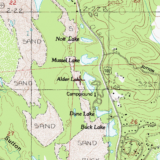 Topographic Map of Alder Lake, OR