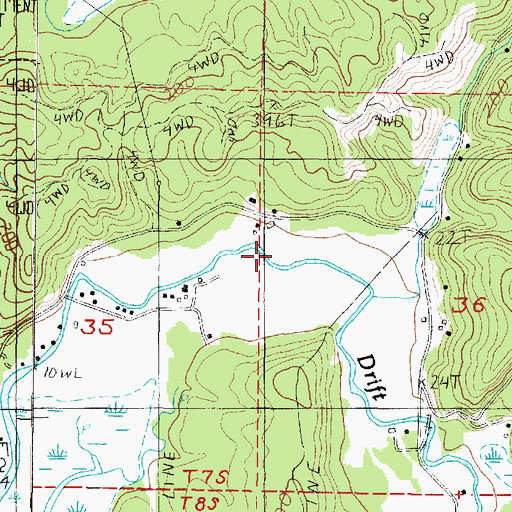 Topographic Map of Anderson Creek, OR