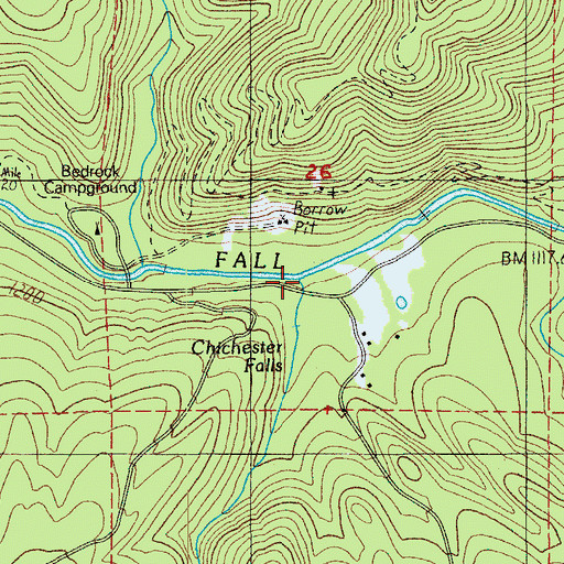 Topographic Map of Andy Creek, OR