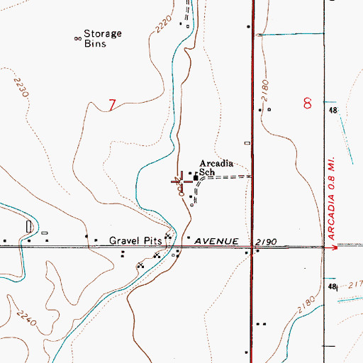 Topographic Map of Arcadia School (historical), OR