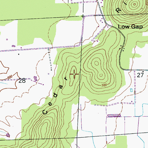 Topographic Map of Cedar Ridge, AL