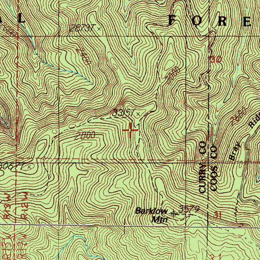Topographic Map of Barklow Mountain Campground, OR