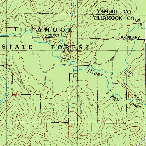 Topographic Map of Bear Creek, OR