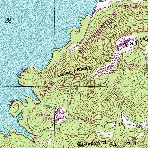 Topographic Map of Cedar Ridge, AL