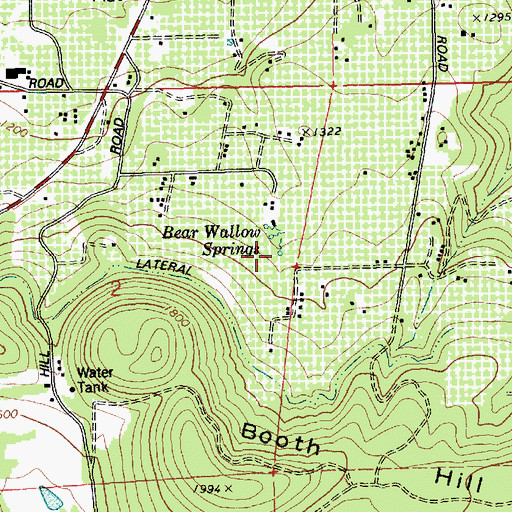 Topographic Map of Bear Wallow Springs, OR