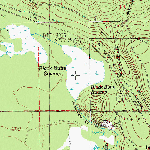Topographic Map of Black Butte Swamp, OR