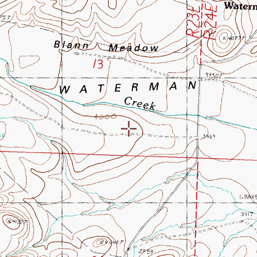 Topographic Map of Blann Meadow, OR