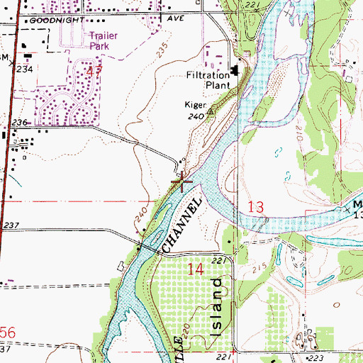Topographic Map of Booneville Channel, OR