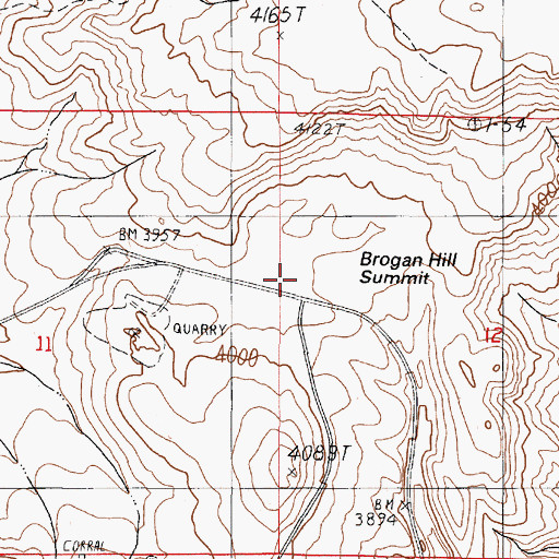 Topographic Map of Brogan Hill Summit, OR