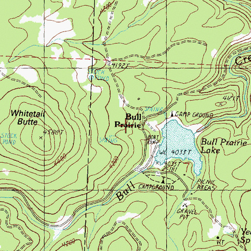 Topographic Map of Bull Prairie Guard Station (historical), OR