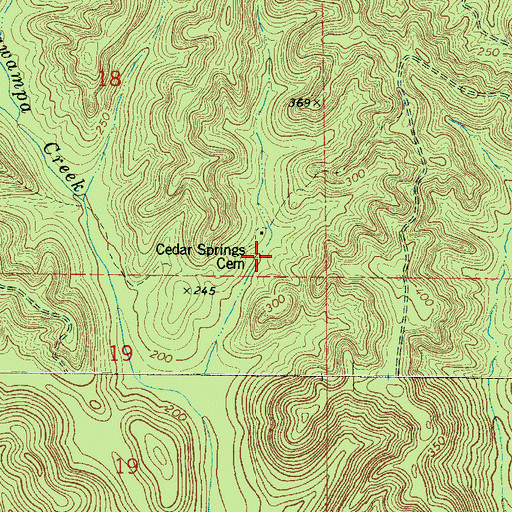 Topographic Map of Cedar Springs Cemetery, AL