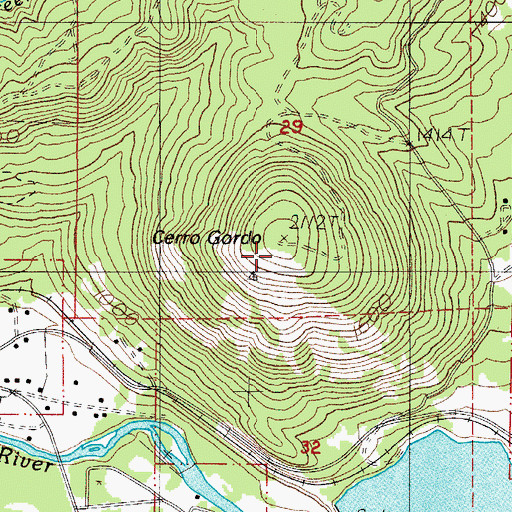 Topographic Map of Cerro Gordo, OR