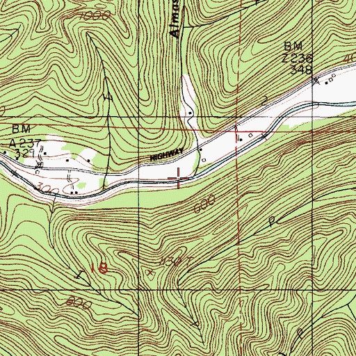 Topographic Map of Almasie Creek, OR