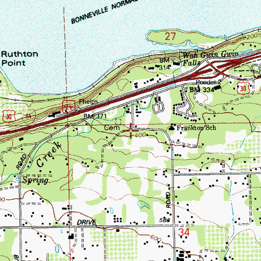 Topographic Map of Clifton, OR