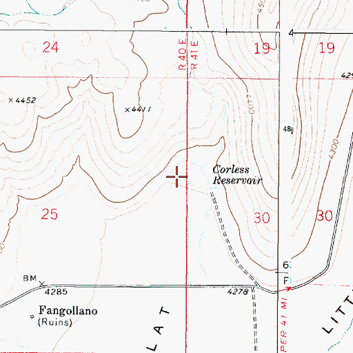Topographic Map of Corless Reservoir, OR