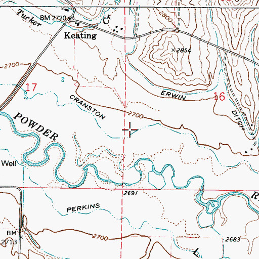 Topographic Map of Cranston Ditch, OR