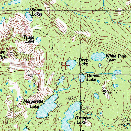 Topographic Map of Deep Lake, OR