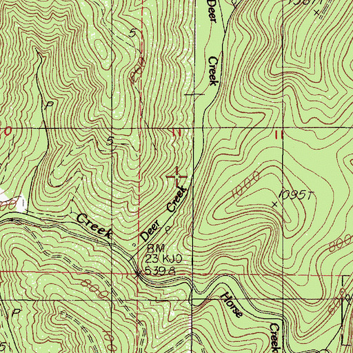 Topographic Map of Deer Creek, OR