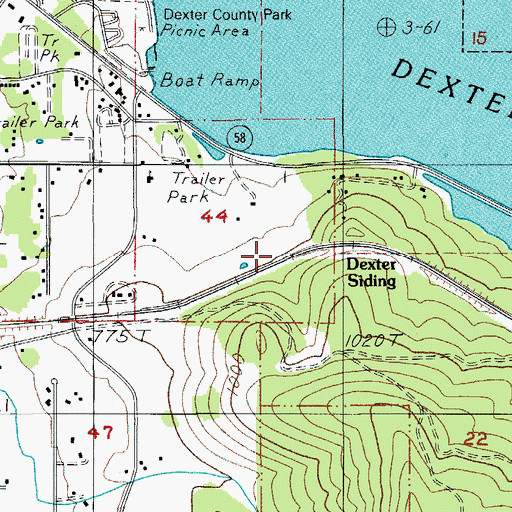 Topographic Map of Dexter Siding, OR