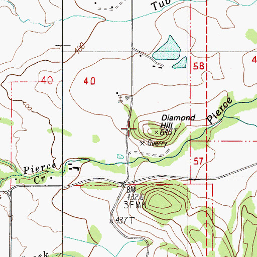 Topographic Map of Diamond Hill, OR