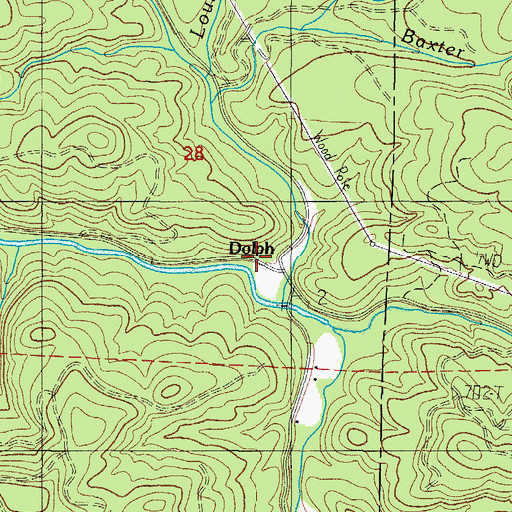 Topographic Map of Dolph, OR