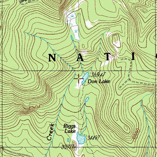 Topographic Map of Don Lake, OR