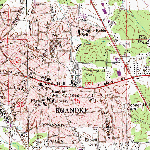 Topographic Map of Cedarwood Cemetery, AL