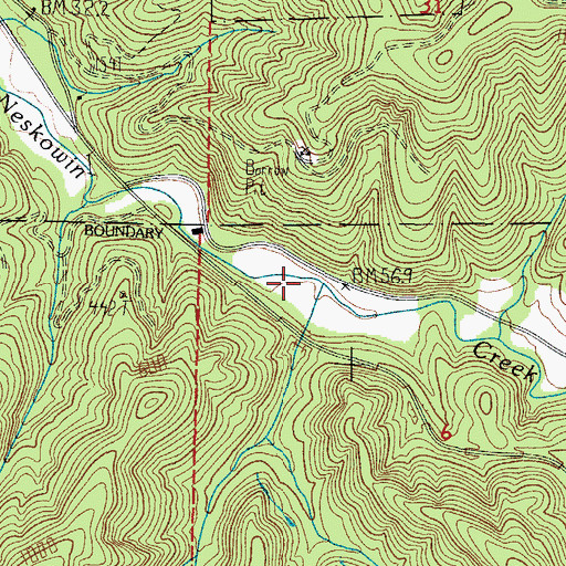 Topographic Map of Fall Creek, OR