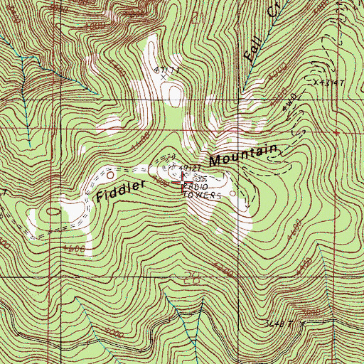 Topographic Map of Fiddler Mountain, OR