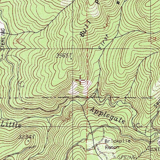 Topographic Map of First Water Gulch, OR