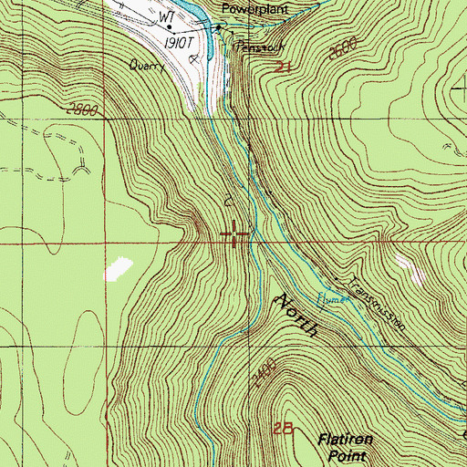 Topographic Map of Fish Creek, OR